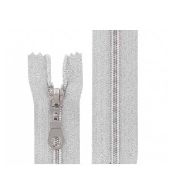 Fermeture éclair séparable métal gris clair, Mercerie - Jaspe Couture