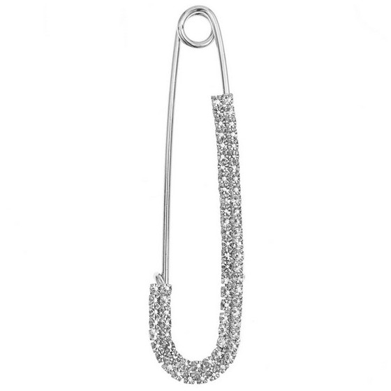 Épingle fantaisie strass argent  - 1