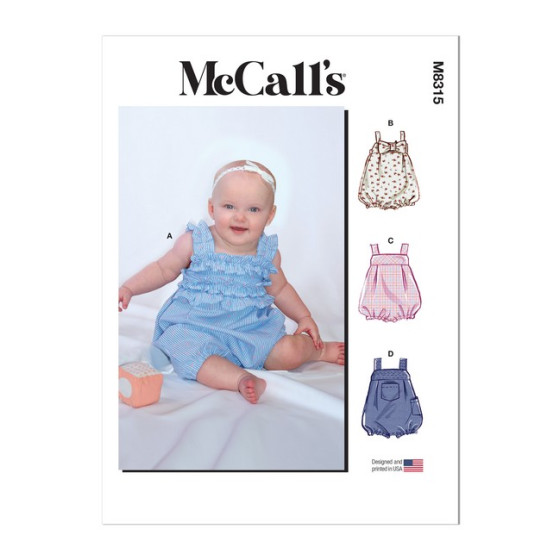Patron Barboteuse pour Bébés McCall's M8315  - 1