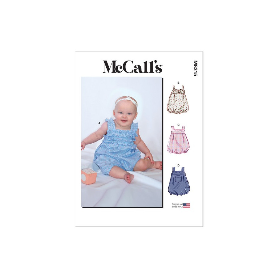 Patron Barboteuse pour Bébés McCall's M8315  - 1