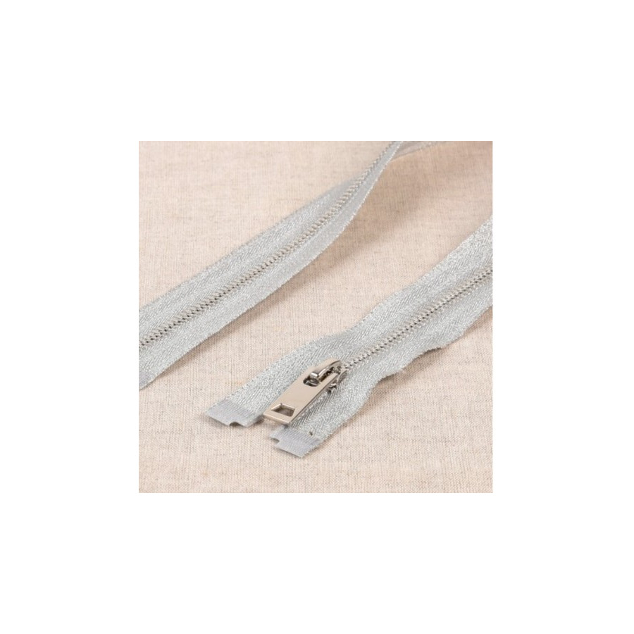 Fermeture argent maille métal - Séparable  - 1
