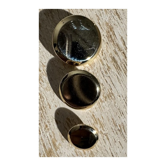 Bouton pastille métal doré 12, 18 et 24 mm  - 1