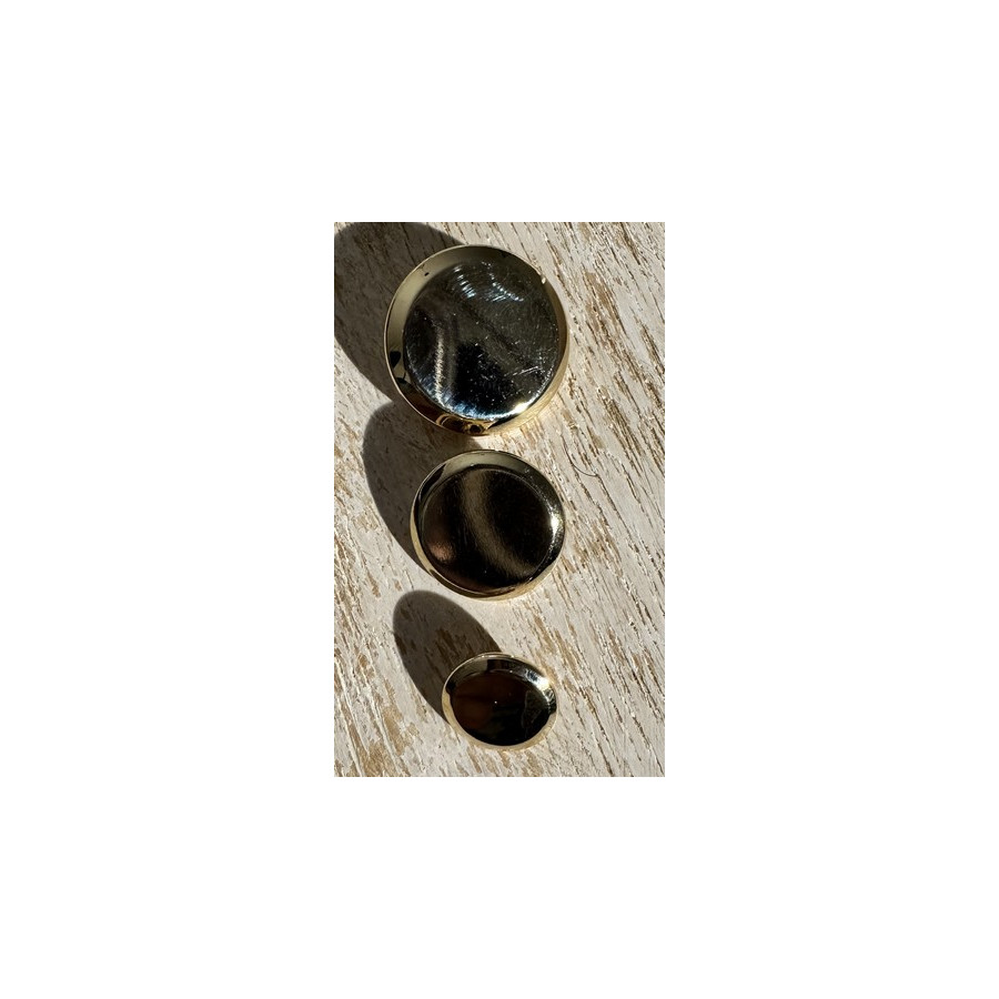 Bouton pastille métal doré 12, 18 et 24 mm  - 1