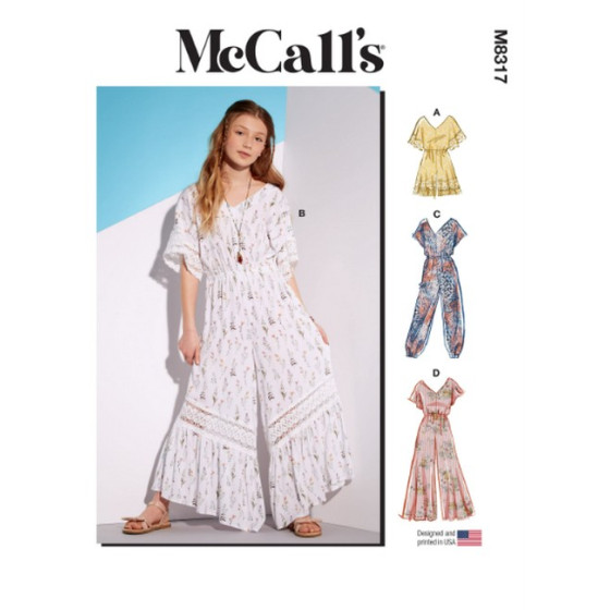 Patron Barboteuse, combinaisons pour fillettes - Mc Call's M8317  - 1