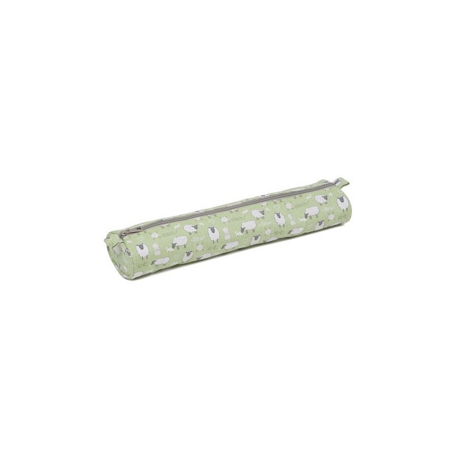 Trousse à aiguilles verte Motifs Moutons écru  - 1
