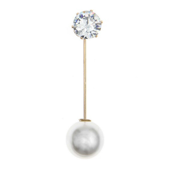 Epingle fantaisie or, strass et perle  - 1