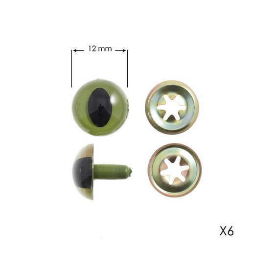 Yeux de chat à clipser de 12 mm  - 1