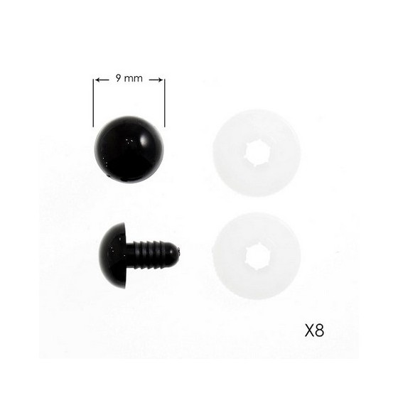 Yeux de peluche noir à clipser  - 1