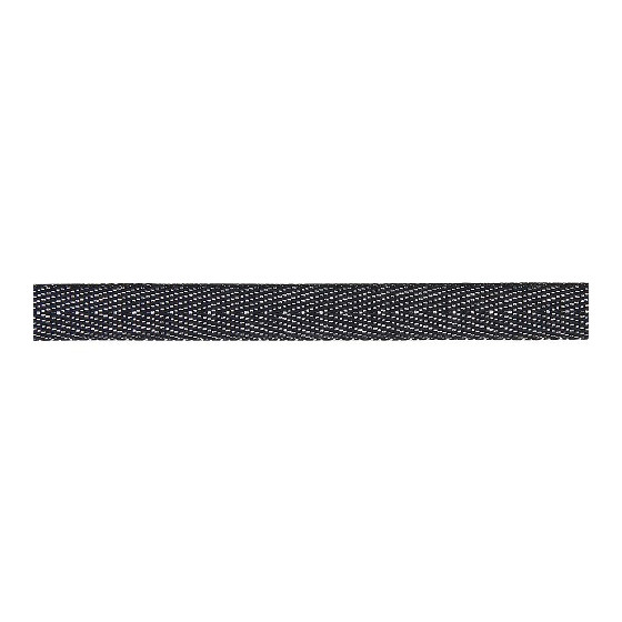Sergé à chevrons coton noir et lurex argent  - 1