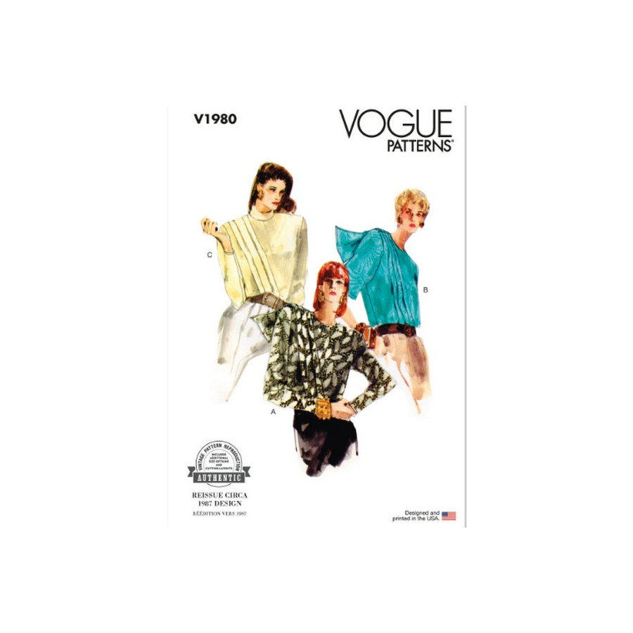Patron de chemisier pour femme - Vogue V1980  - 1
