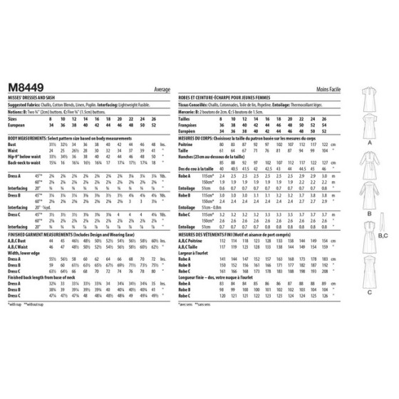 Patron Robe pour femmes - Mc Call's M8449  - 2