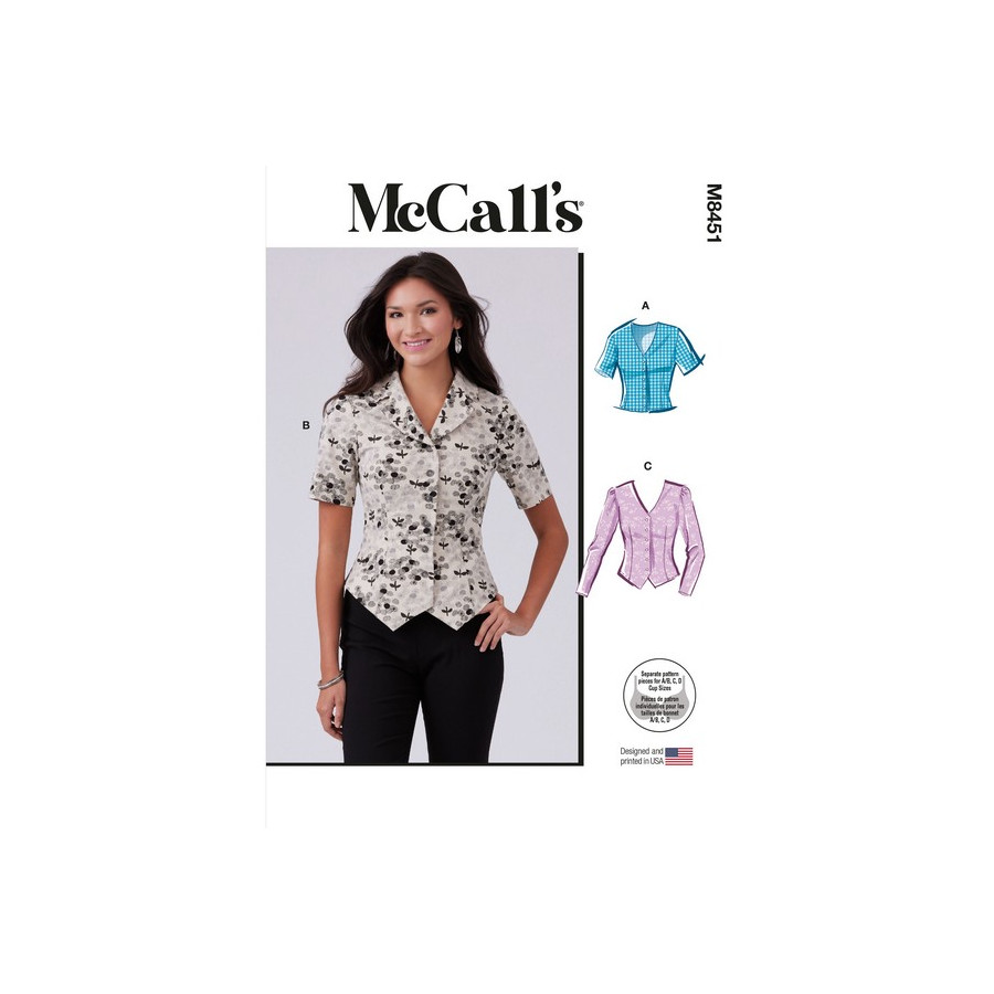 Patron gilet boutonnée pour femmes - Mc Call's M8451  - 1