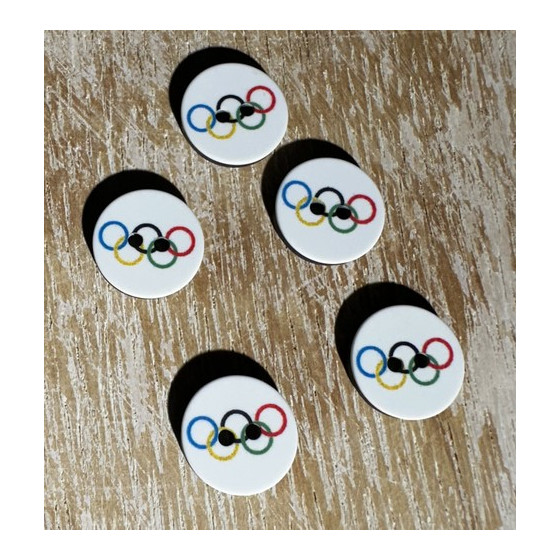 Bouton anneaux Olympiques 15 mm  - 1