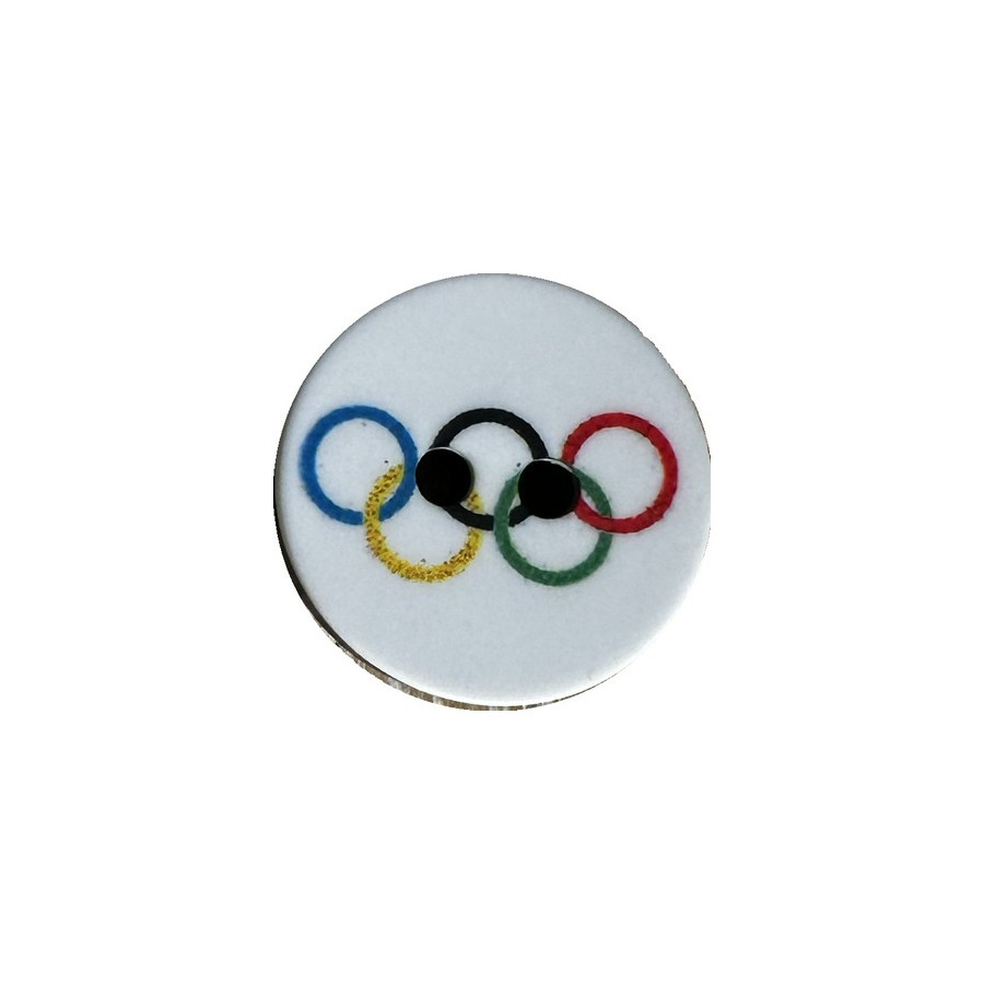 Bouton anneaux Olympiques 15 mm  - 2