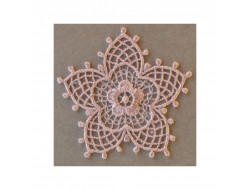 Écusson thermocollant fleur en dentelle vieux rose