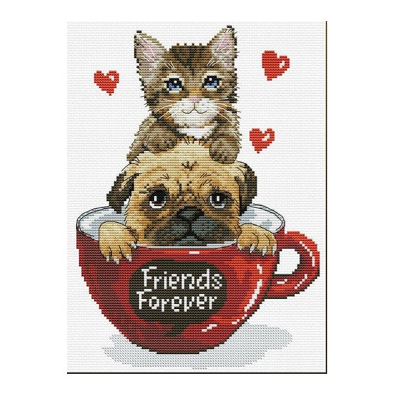 No count cross stitch Friends forever  - 1