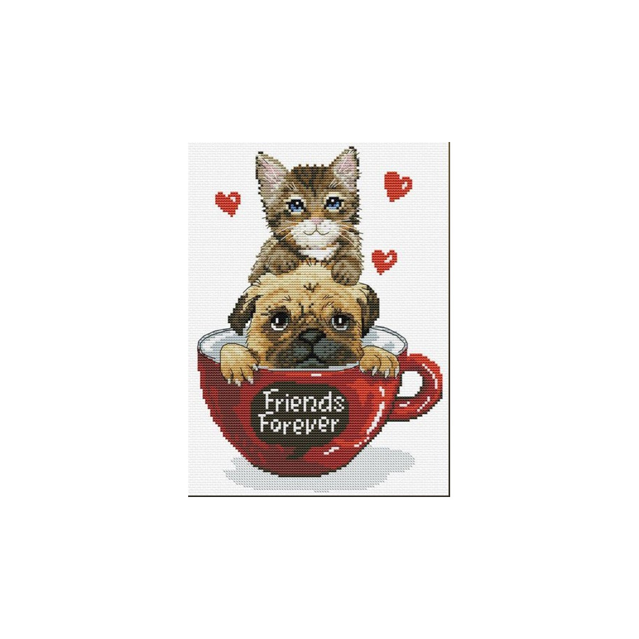 No count cross stitch Friends forever  - 1