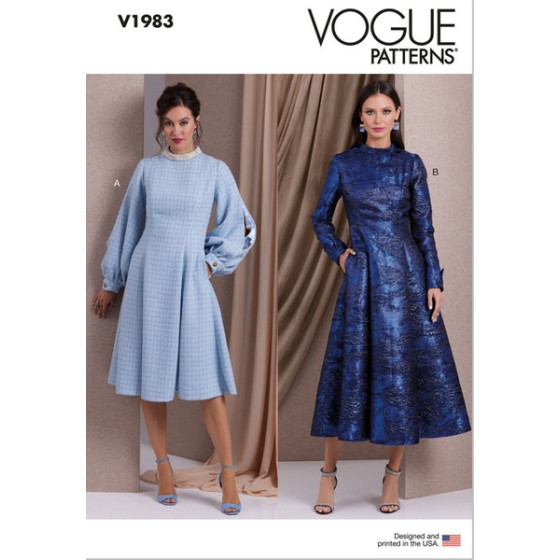 Patron Robes pour Jeunes Femmes - Vogue V1983  - 1