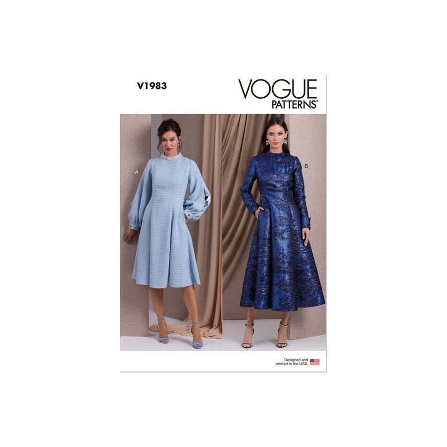 Patron Robes pour Jeunes Femmes - Vogue V1983  - 1