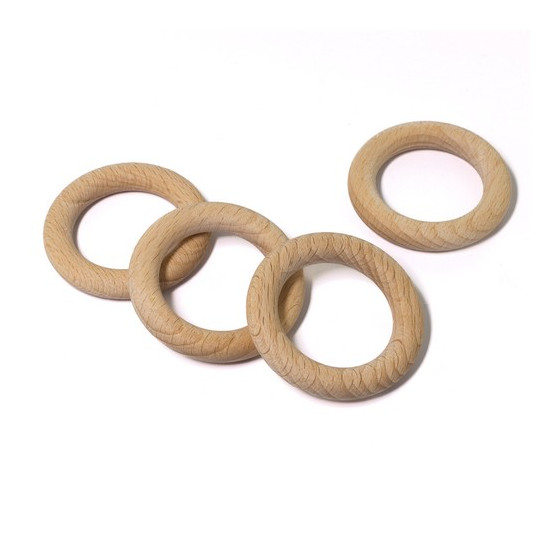 Anneau en bois 48 mm pour macramé  - 1