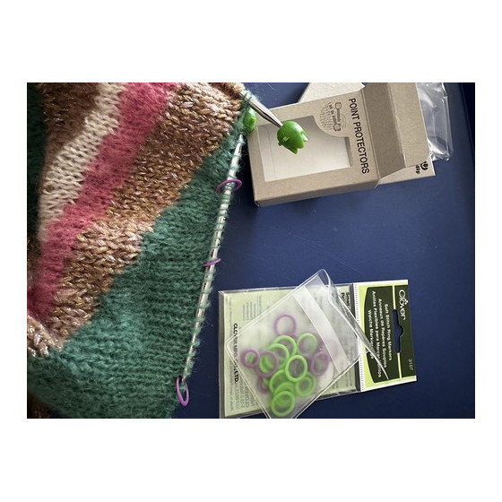 Lot de 2 protèges-pointes pour aiguilles ou crochet Tulip vert  - 2