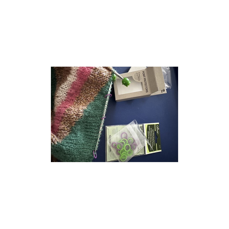 Lot de 2 protèges-pointes pour aiguilles ou crochet Tulip vert  - 2