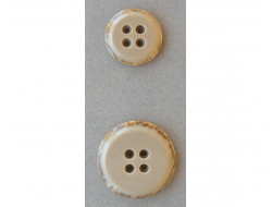 Bouton beige caramel 25 mm  - 1