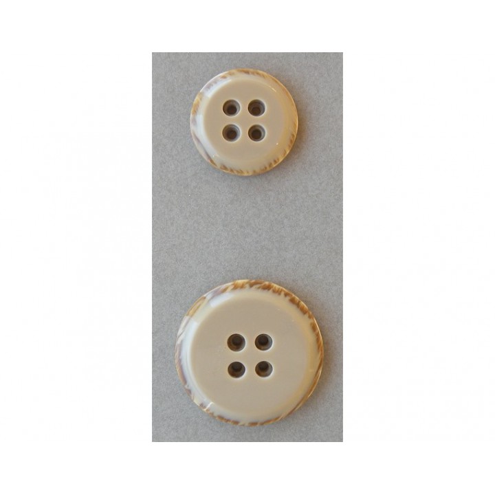 Bouton beige caramel 25 mm  - 1