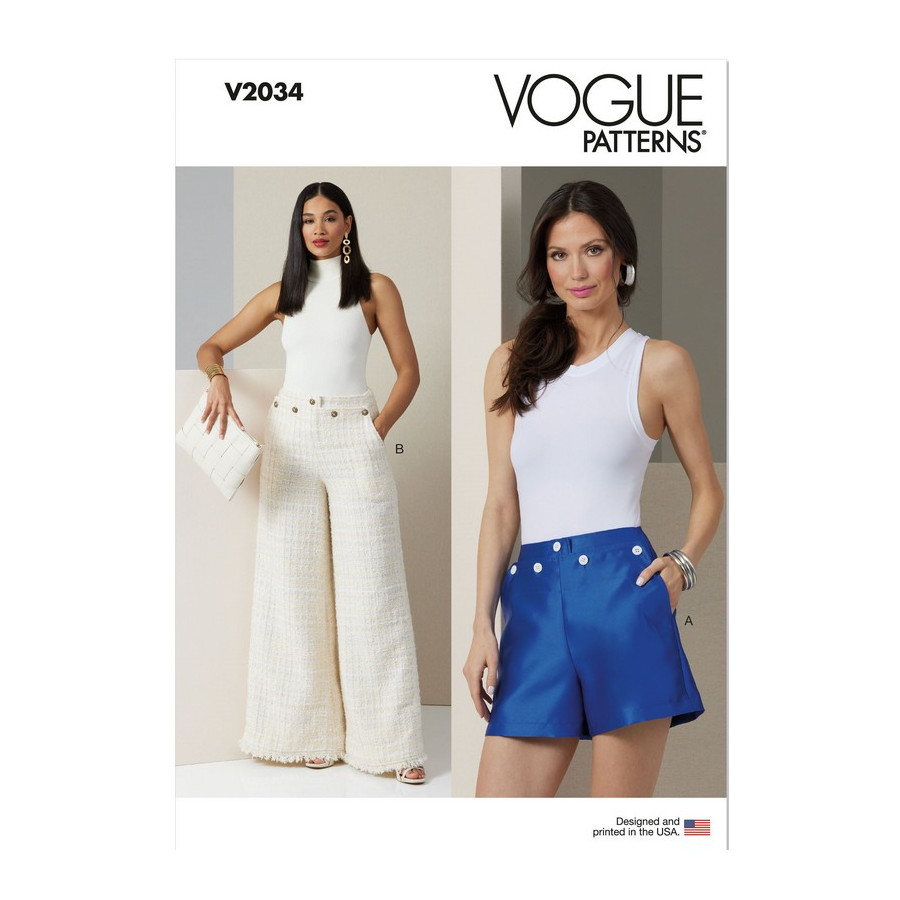 Patron Short et Pantalon pour Jeunes Femmes - Vogue 2034  - 1