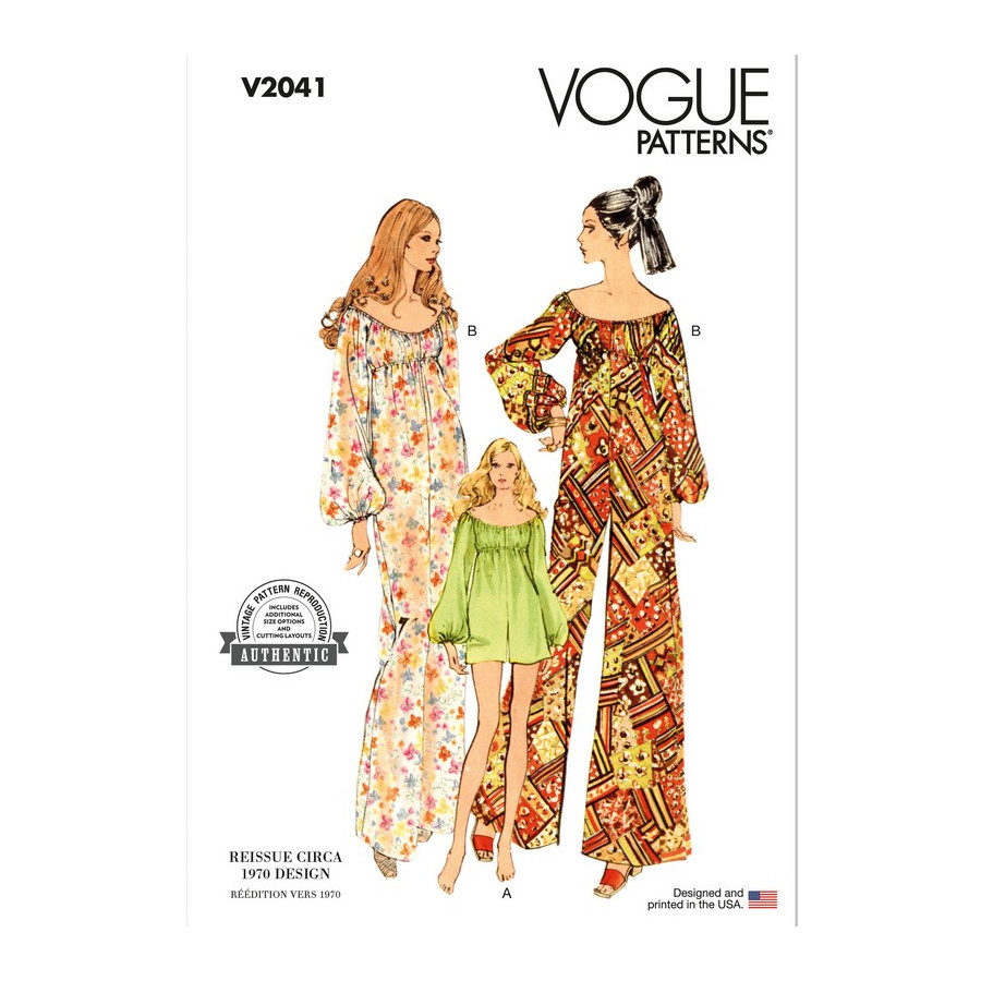 Patron Combinaison Vintage Année 70 pour jeunes femmes - Vogue 2041  - 1