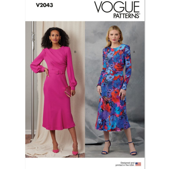 Patron Robe et ceinture pour jeunes femmes - Vogue 2043  - 1
