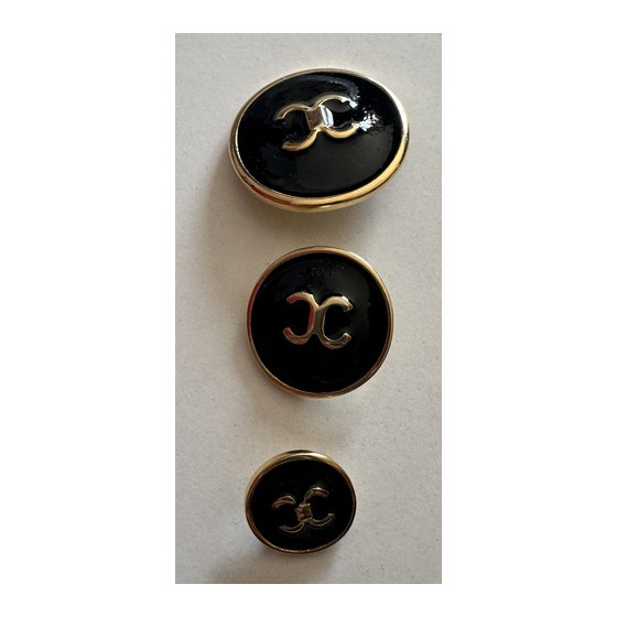 Boutons couture - Noir et or  - 1