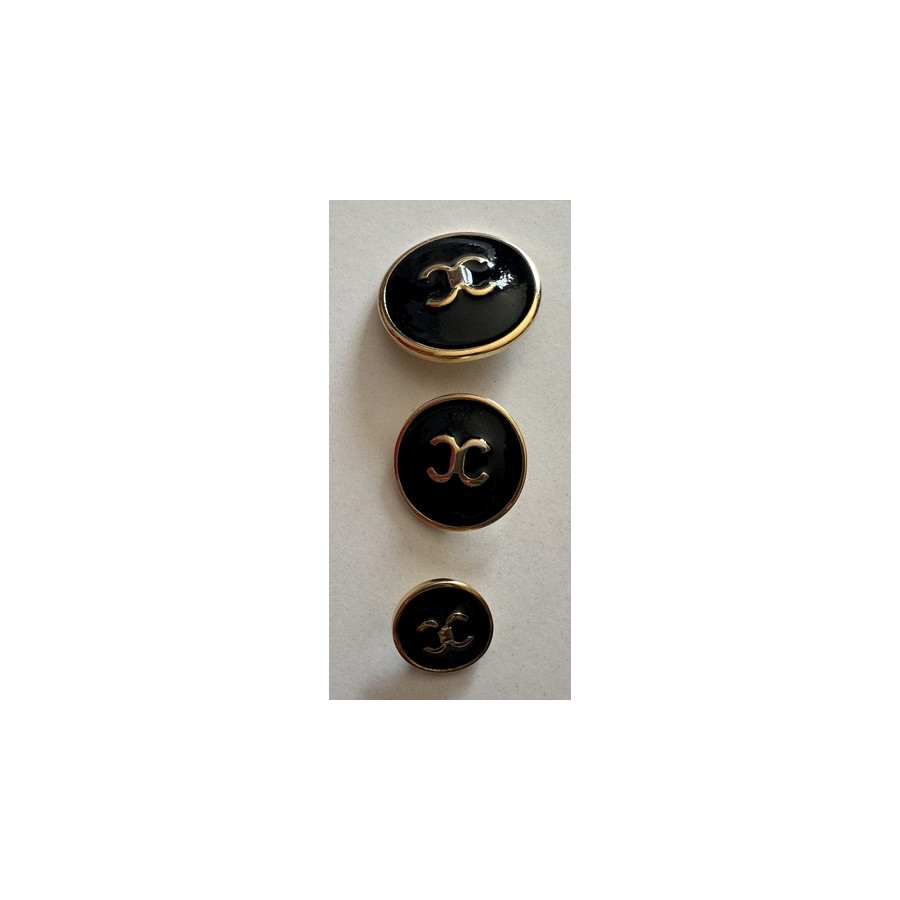 Boutons couture - Noir et or  - 1
