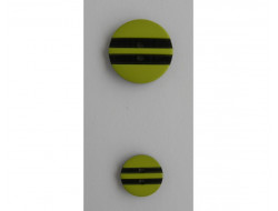 Bouton vert anis rayé noir  - 1