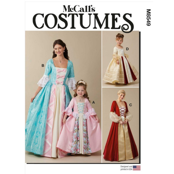 Patron déguisement de princesse pour enfants et jeunes femmes - Mc Call's M8549  - 1