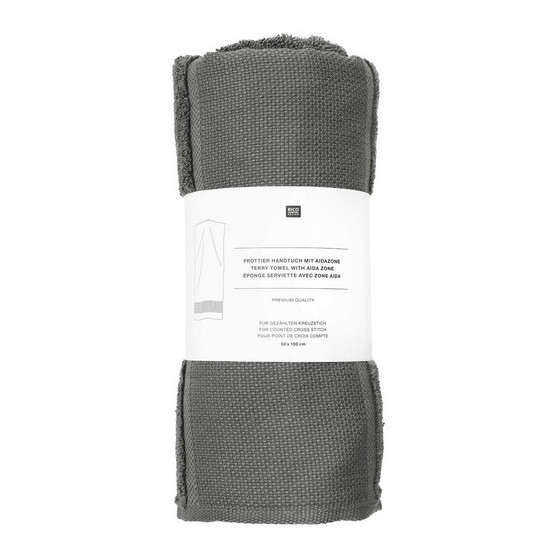 Serviette de toilette à broder Gris anthracite - Rico Design Rico Design - 2