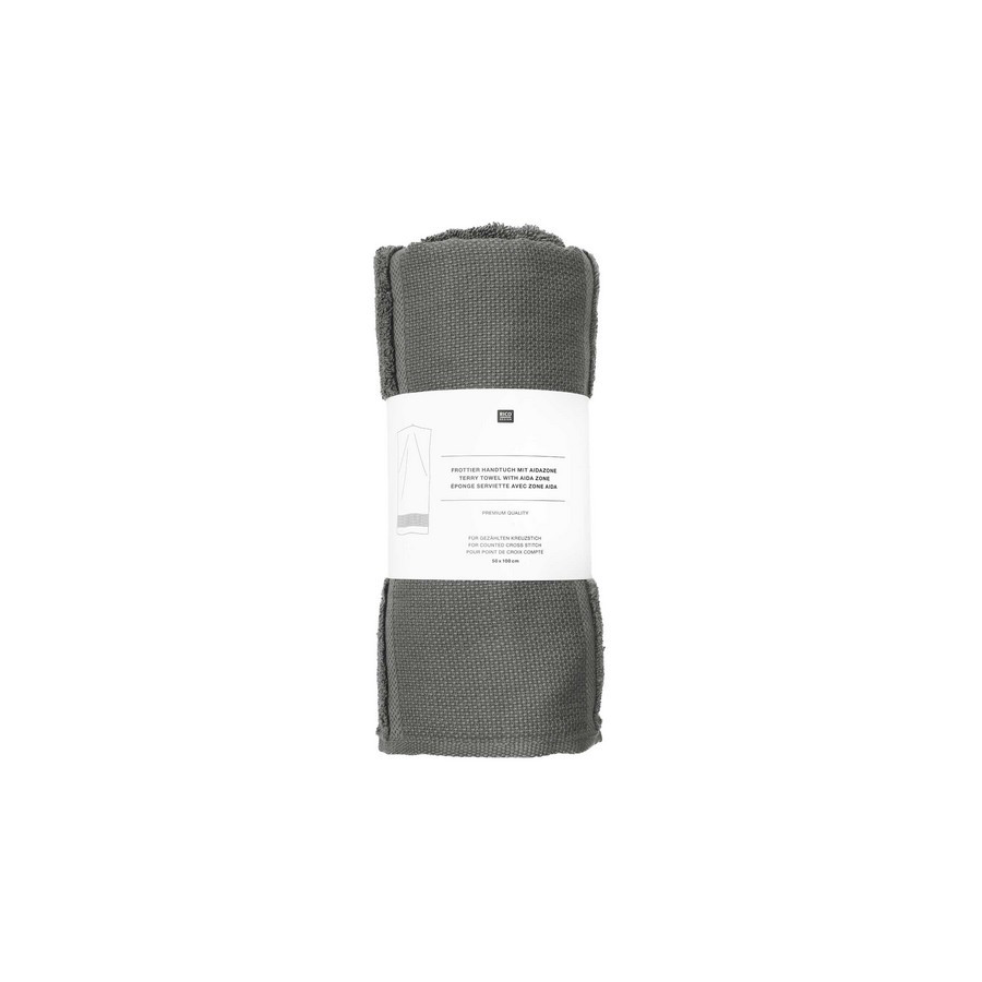 Serviette de toilette à broder Gris anthracite - Rico Design Rico Design - 2