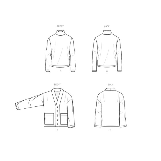 Patron Col roulé et cardigan pour hommes - Mc Call's ME2105  - 2