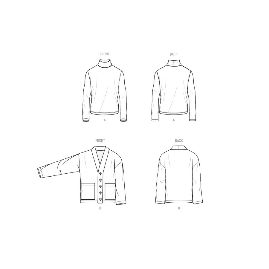 Patron Col roulé et cardigan pour hommes - Mc Call's ME2105  - 2