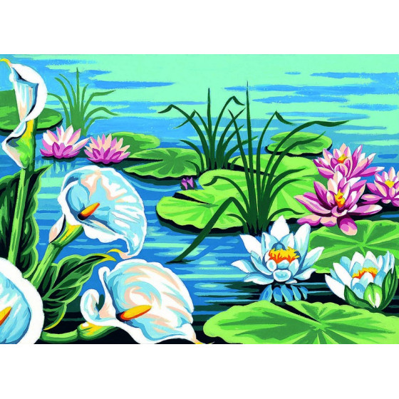 Canevas, Arums et Nymphéas - Margot création de Paris  - 1