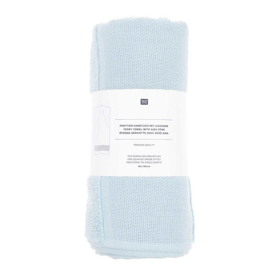 Serviette de toilette à broder Bleu clair - Rico Design Rico Design - 1