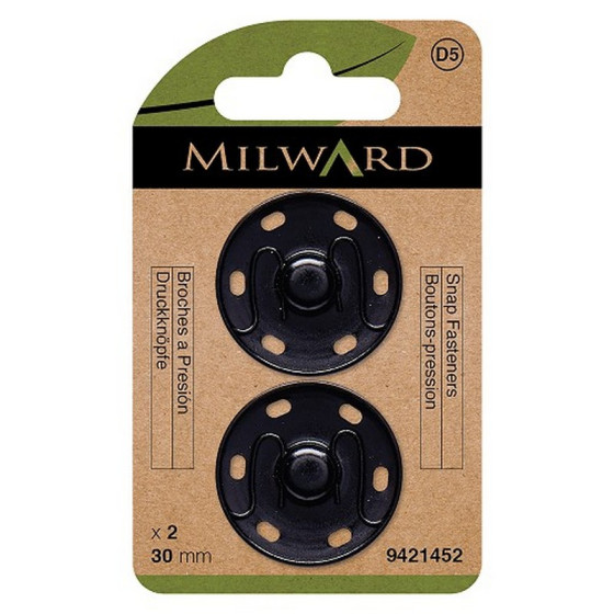 Boutons pression à coudre Noir Milward  - 6
