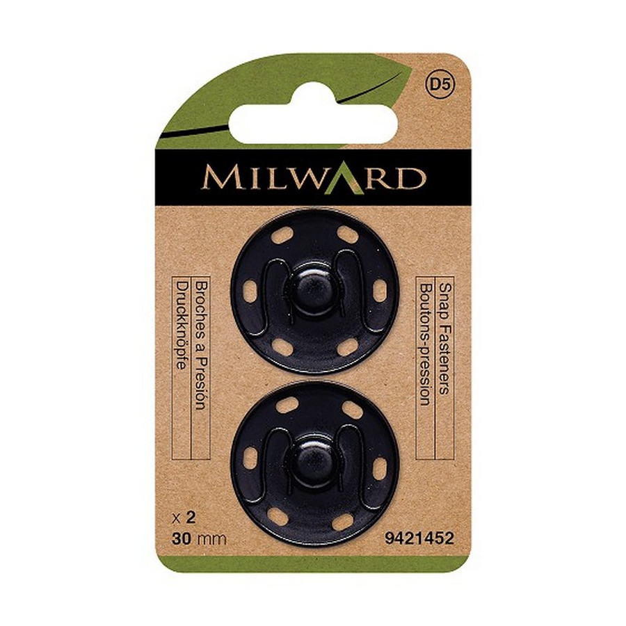 Boutons pression à coudre Noir Milward  - 6