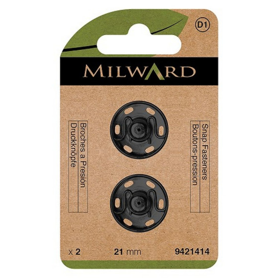 Boutons pression à coudre Noir Milward  - 4