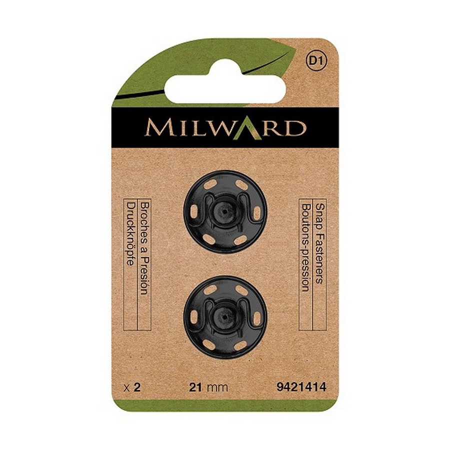 Boutons pression à coudre Noir Milward  - 4