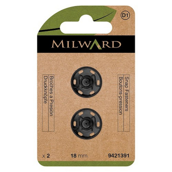 Boutons pression à coudre Noir Milward  - 5