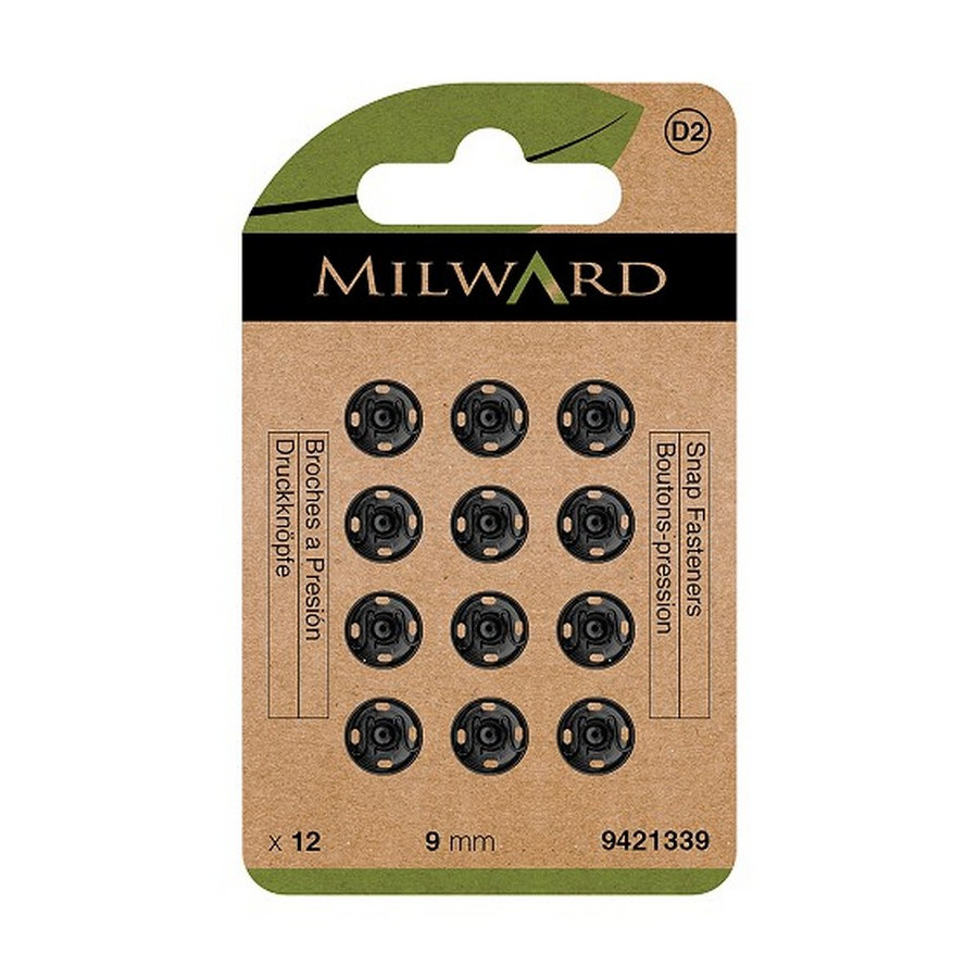 Boutons pression à coudre Noir Milward  - 1
