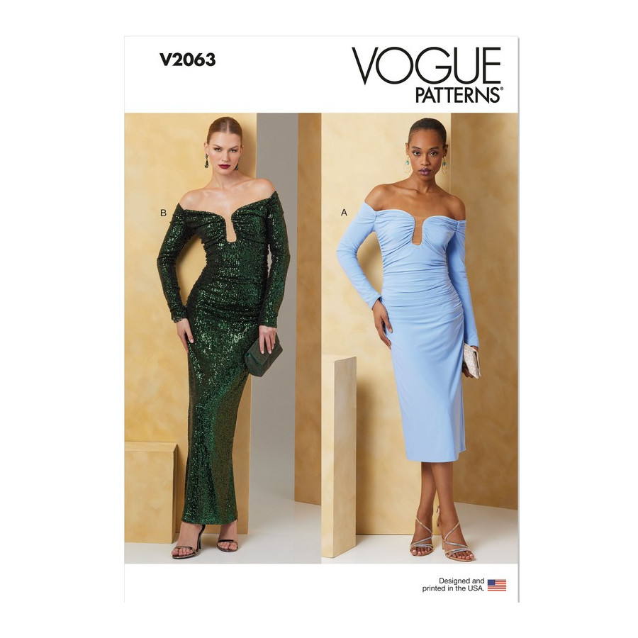 Patron Robe en deux longueurs pour Femmes - Vogue 2063  - 1