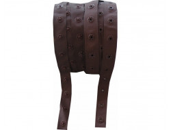 Boutons pression sur bande marron