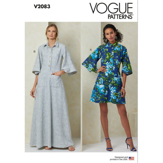 Patron Robe en deux longueurs pour Femmes - Vogue 2083  - 1